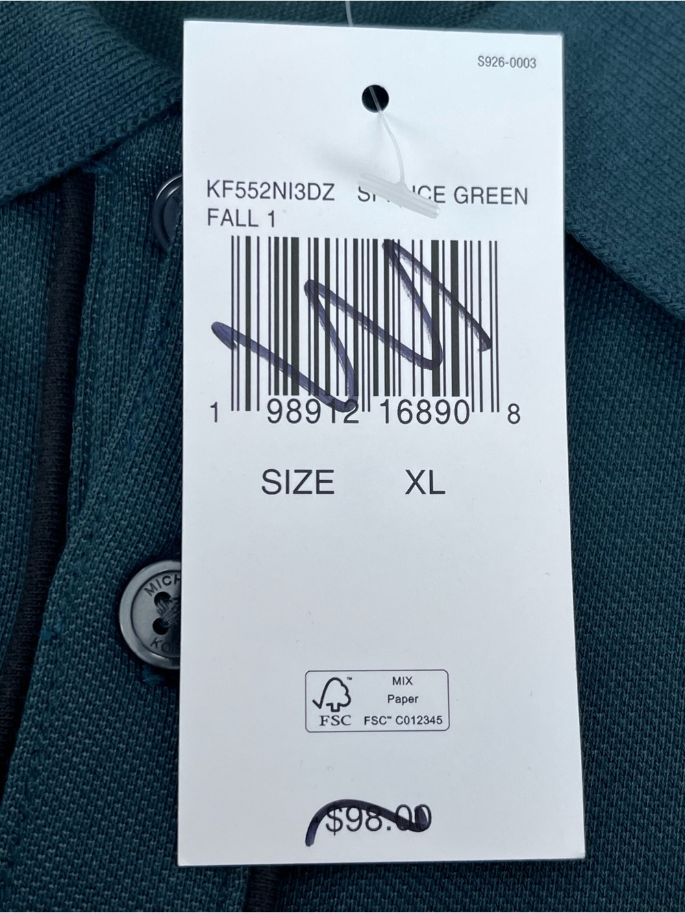 NWT Michael Kors Men's Cotton Blend Polo with Embroidered Logo Size XL; Preppy - Picture 10 of 14